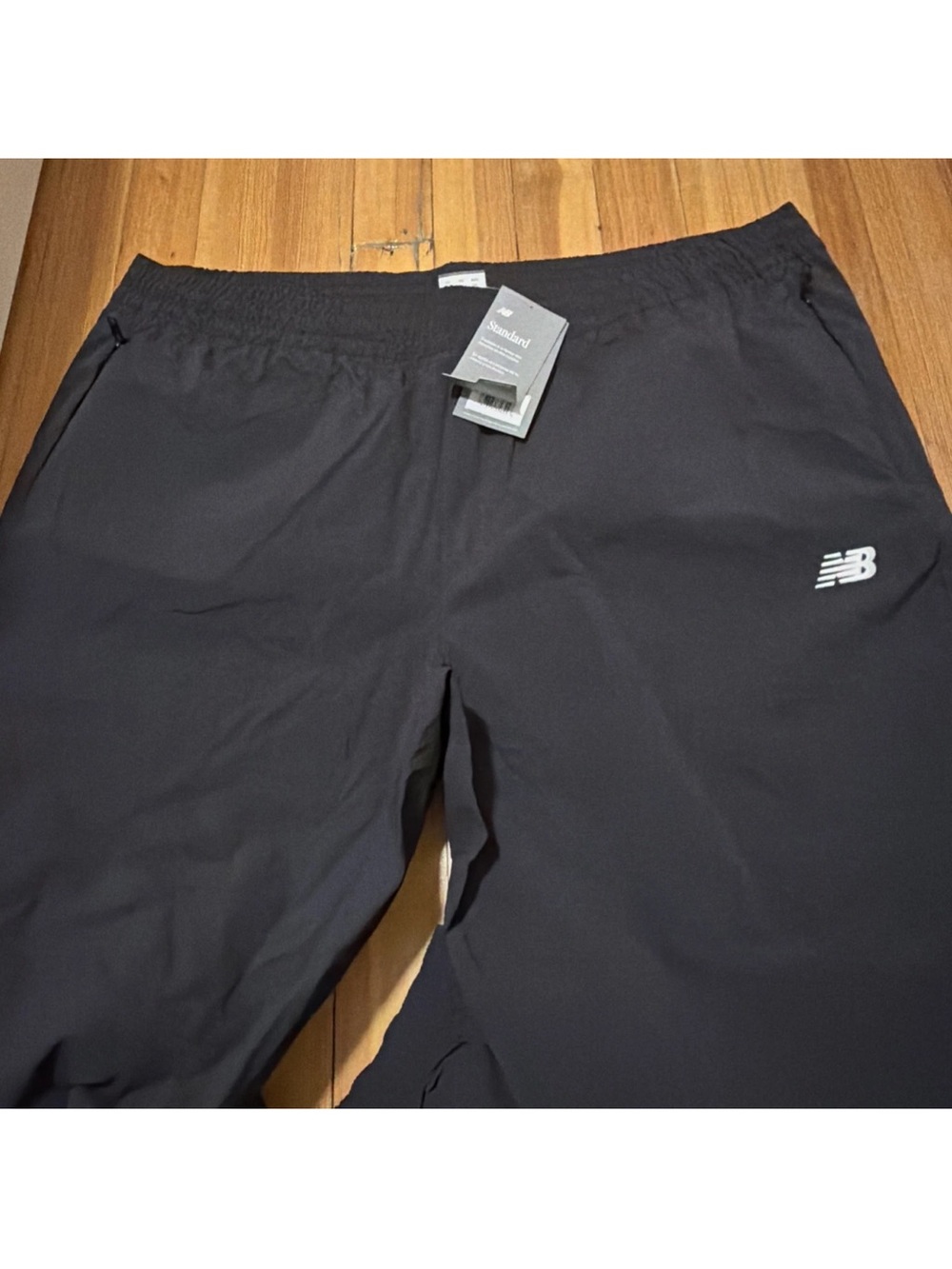 New Balance Black Performance Track Pants with White Logo